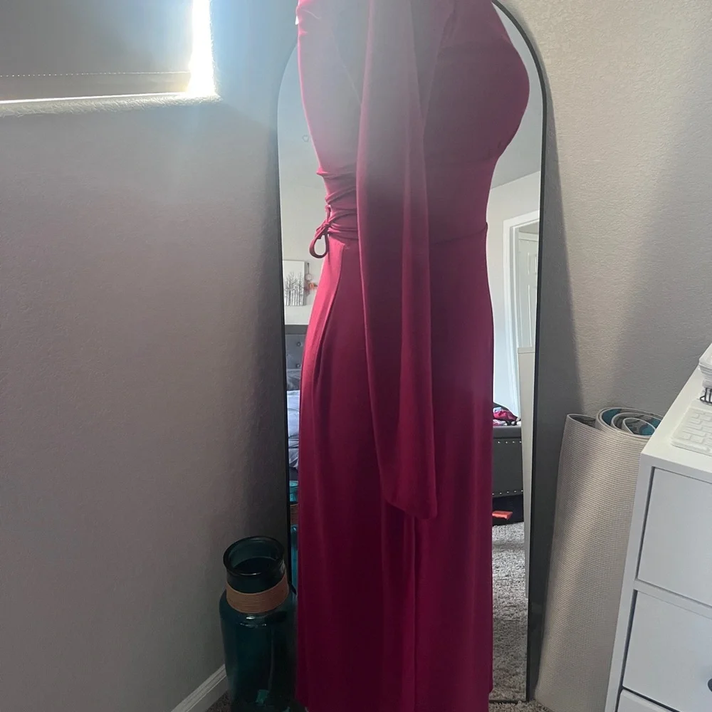 Taylor Deep Red Long Sleeve Dress - Picture 2 of 5